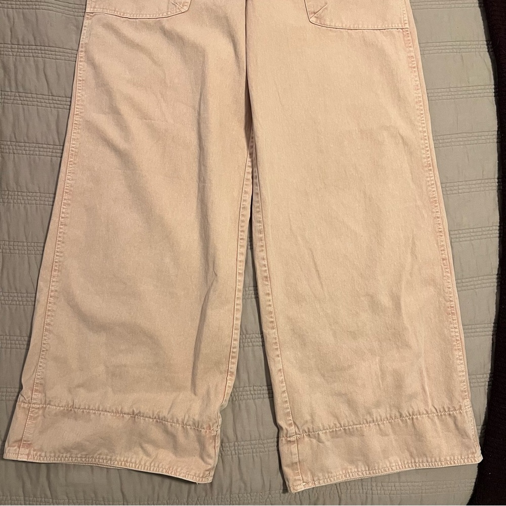 Free People Long Game Chinos Soft Pink Mauve Wide Leg - Picture 7 of 9